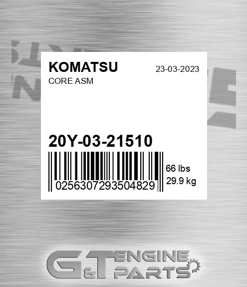 20Y-03-21510 Core Asm for KOMATSU