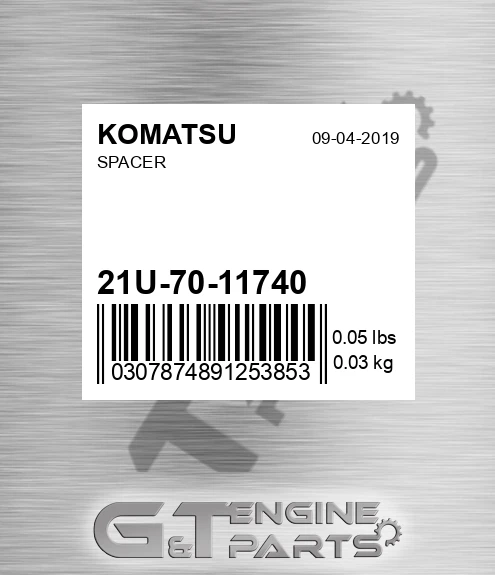 21U-70-11740 Spacer for KOMATSU