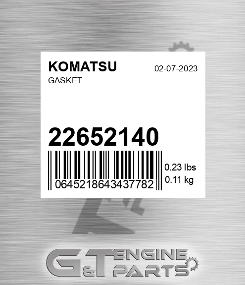 22652140 Gasket for KOMATSU