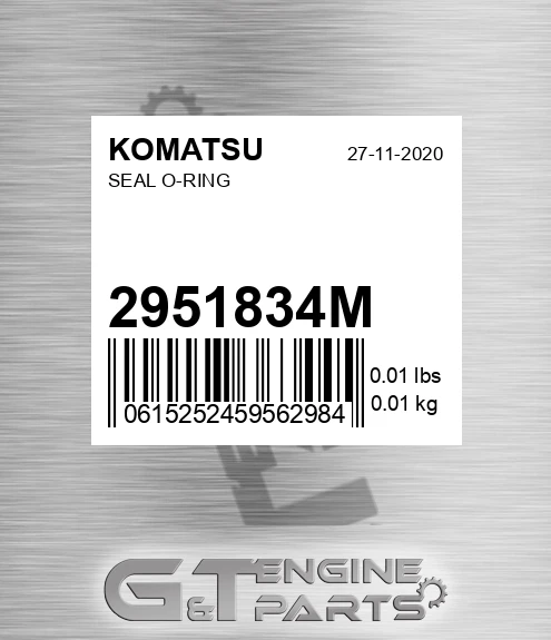 2951834M Seal O-ring for KOMATSU