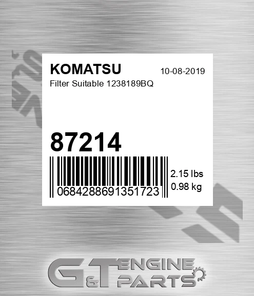87214 Filter Suitable 1238189bq