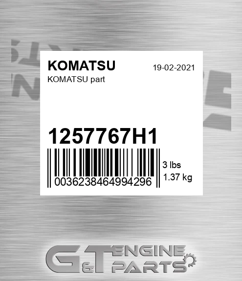 1257767H1 Part for KOMATSU