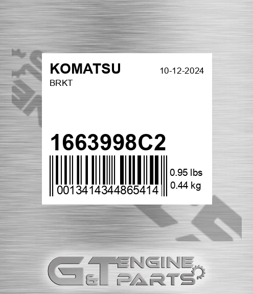 1663998C2 KOMATSU Brkt
