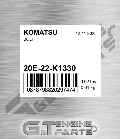 20E-22-K1330 Bolt for KOMATSU