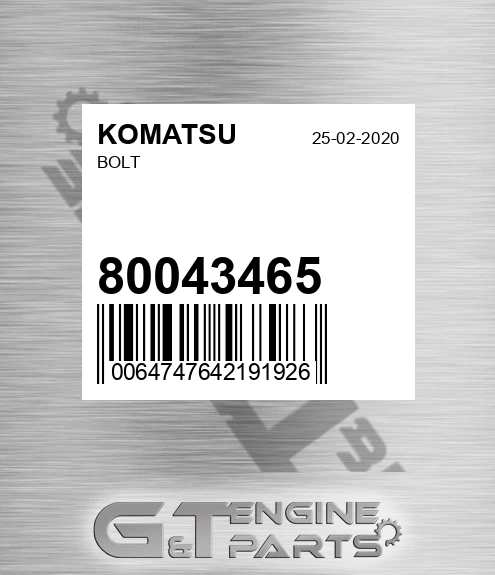 80043465 Bolt