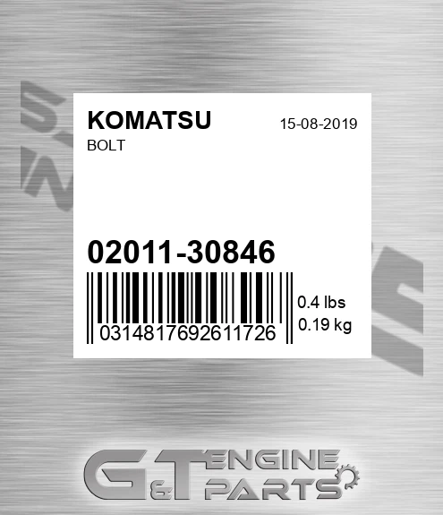 02011-30846 Bolt for KOMATSU