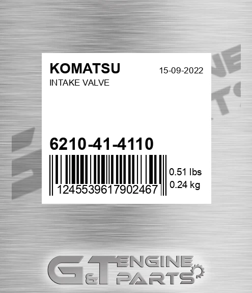 6210-41-4110 Intake Valve for KOMATSU