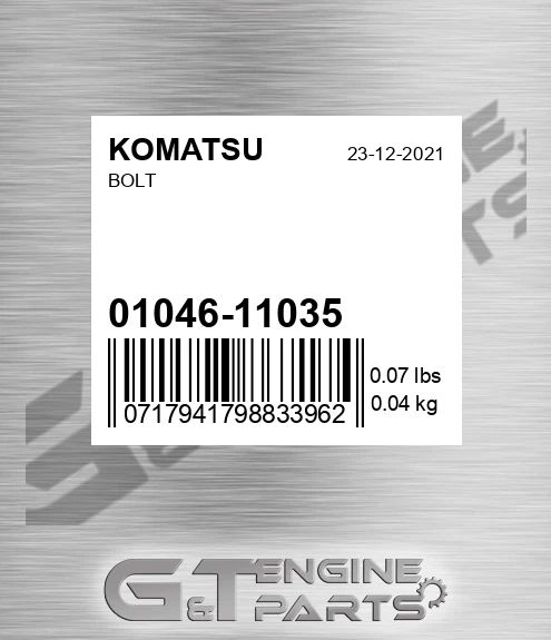 01046-11035 Bolt for KOMATSU