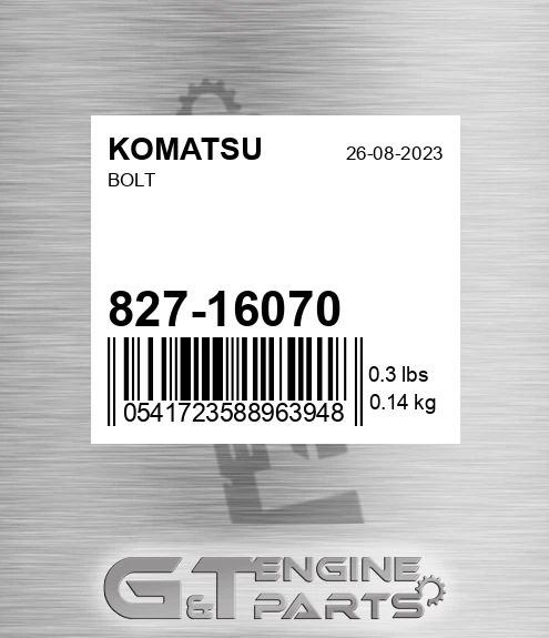 827-16070 Bolt