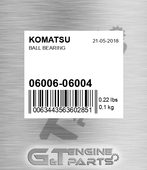 06006-06004 Ball Bearing for KOMATSU