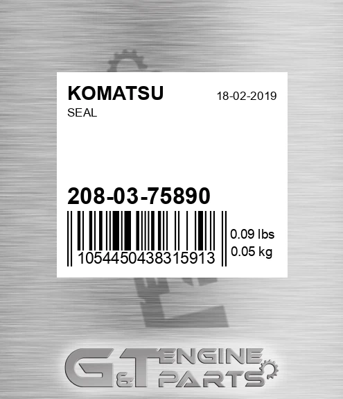 208-03-75890 Seal for KOMATSU