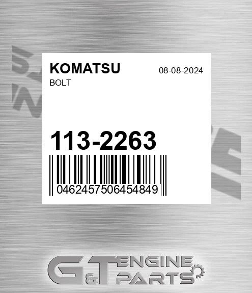 113-2263 Bolt for KOMATSU