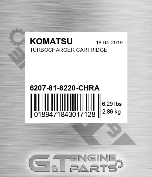 6207-81-8220-CHRA Turbocharger Cartridge for KOMATSU