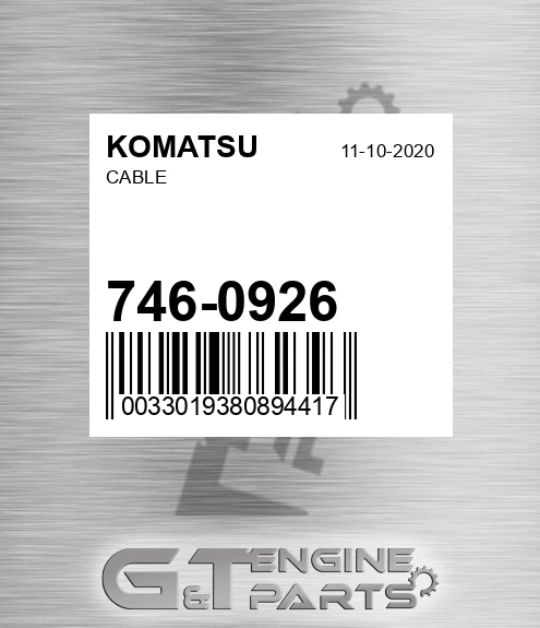 746-0926 Cable for KOMATSU