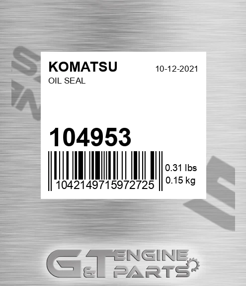 104953 Oil Seal for KOMATSU