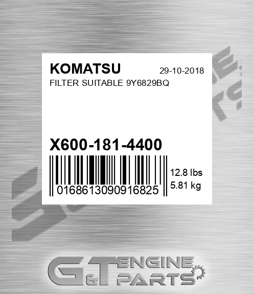 X600-181-4400 Filter Suitable 9y6829bq for KOMATSU