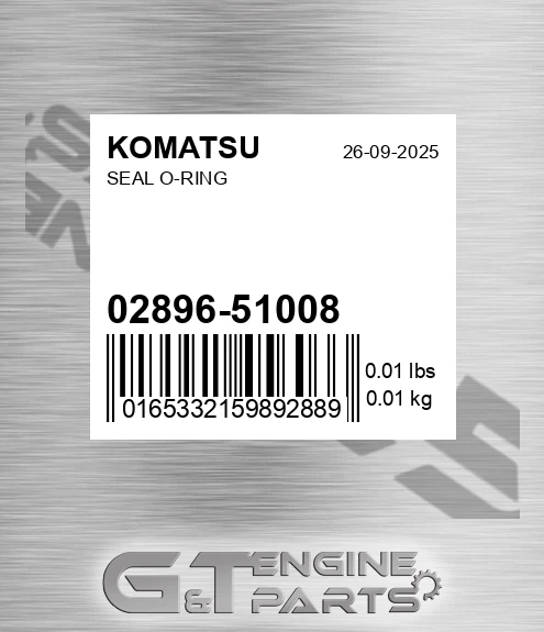 02896-51008 Seal O-ring for KOMATSU