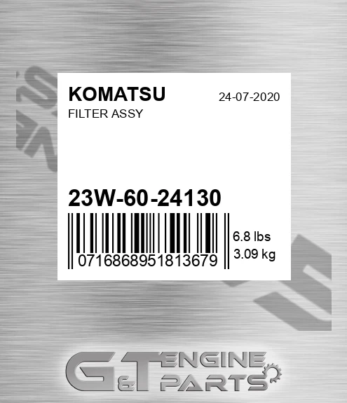 23W-60-24130 Filter Assy for KOMATSU