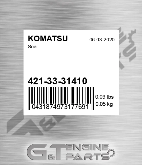 4213331410 Seal for KOMATSU