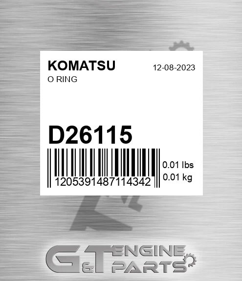 D26115 KOMATSU O Ring