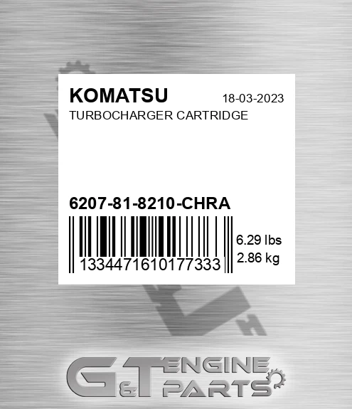 6207-81-8210-CHRA Turbocharger Cartridge for KOMATSU