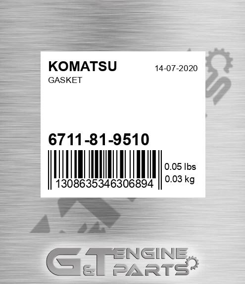 6711-81-9510 Gasket for KOMATSU