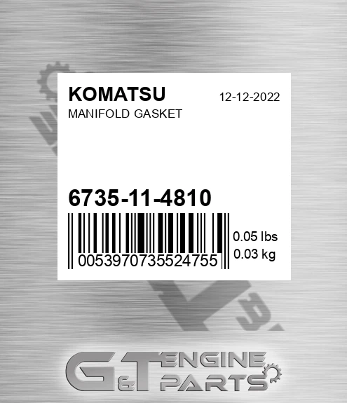 6735-11-4810 Manifold Gasket for KOMATSU