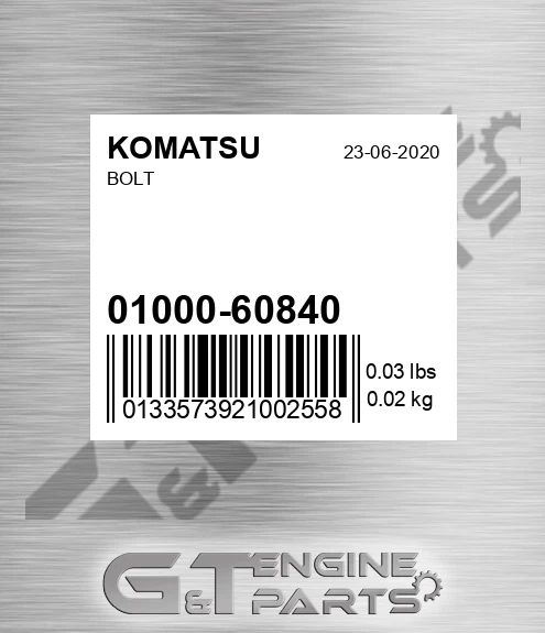 01000-60840 Bolt for KOMATSU