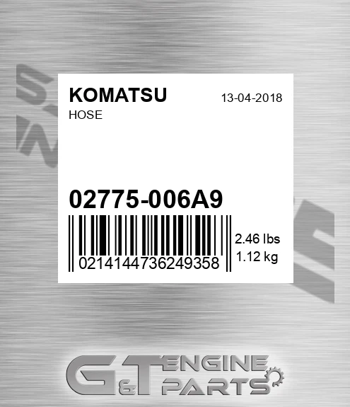 02775-006A9 Hose for KOMATSU