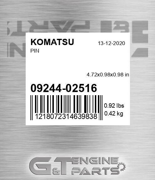 09244-02516 Pin for KOMATSU