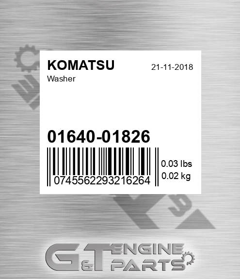 01640-01826 Washer for KOMATSU