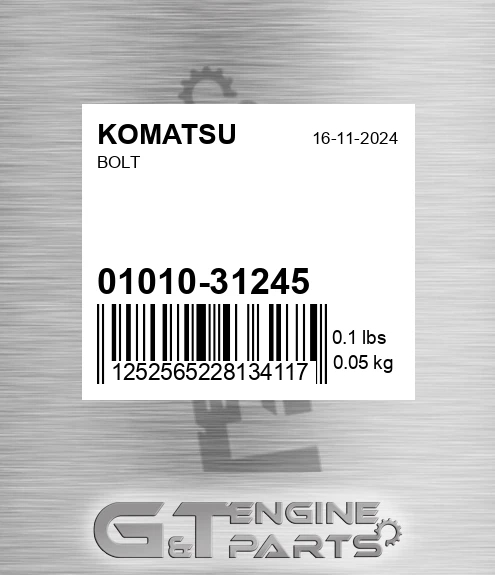 01010-31245 Bolt for KOMATSU