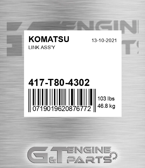 417-T80-4302 Link Ass'y for KOMATSU