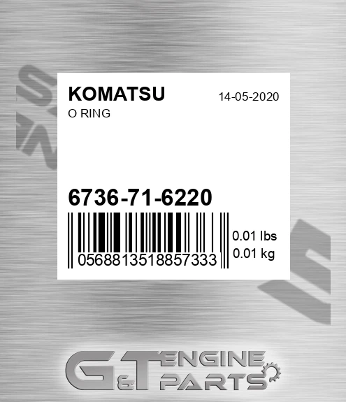 6736-71-6220 O Ring for KOMATSU