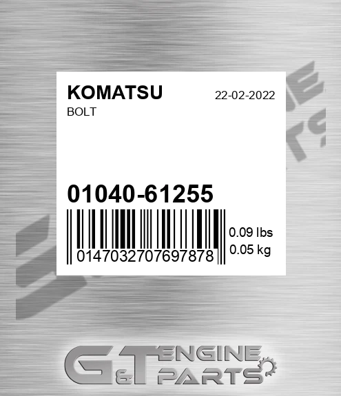 01040-61255 Bolt for KOMATSU