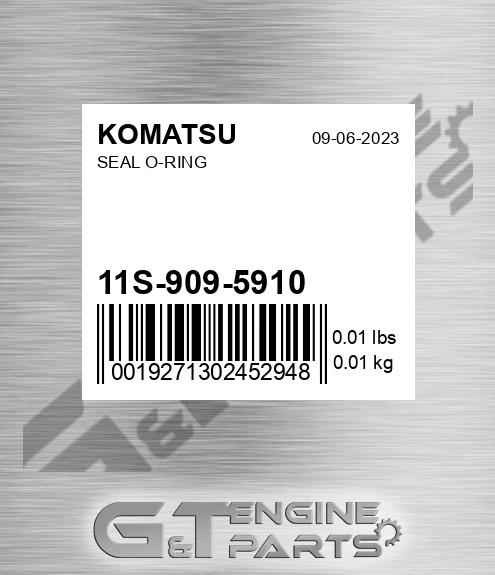 11S-909-5910 Seal O-ring for KOMATSU