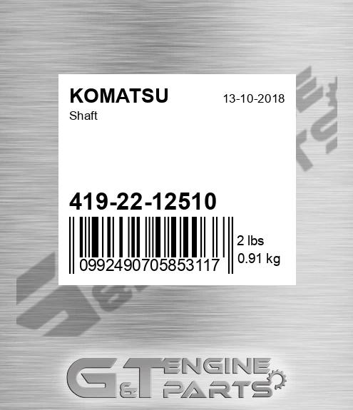 419-22-12510 Shaft for KOMATSU