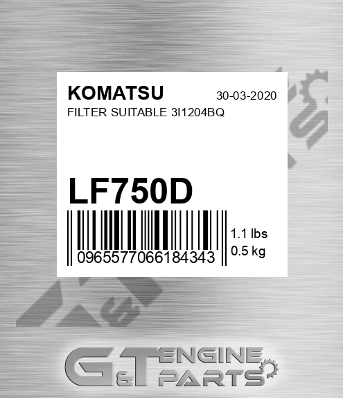 LF750D KOMATSU Filter Suitable 3i1204bq