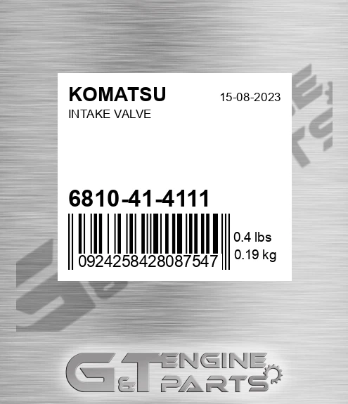 6810-41-4111 Intake Valve for KOMATSU