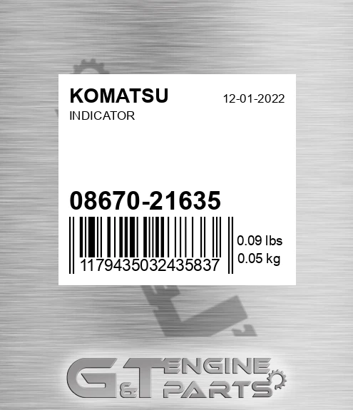 08670-21635 Indicator for KOMATSU
