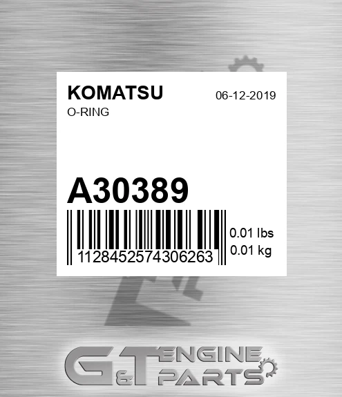 A30389 KOMATSU O-ring