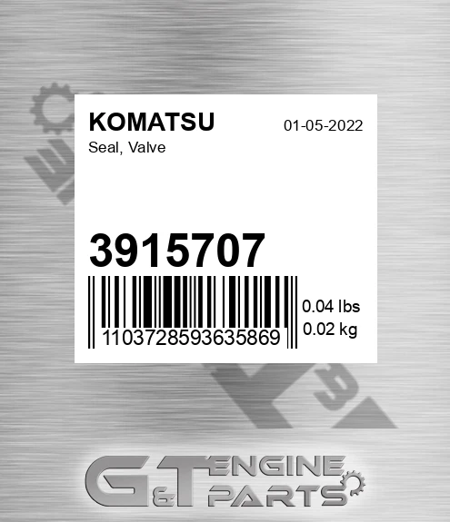 3915707 Seal, Valve