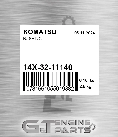14X-32-11140 Bushing for KOMATSU