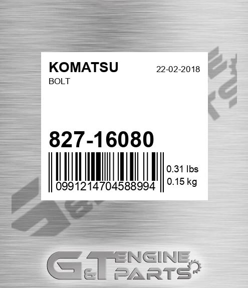 827-16080 Bolt