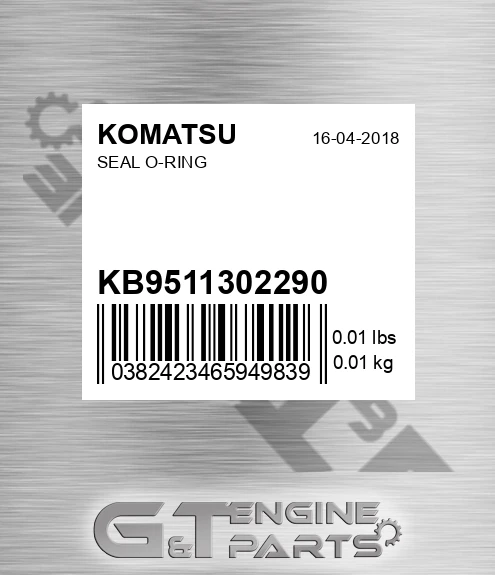 KB95113-02290 Seal O-ring for KOMATSU