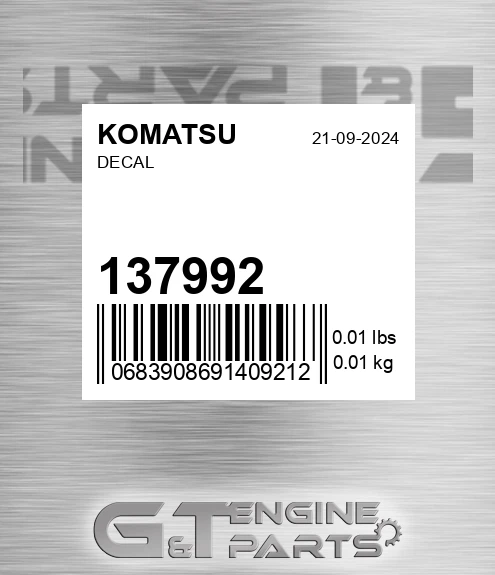 137992 KOMATSU Decal