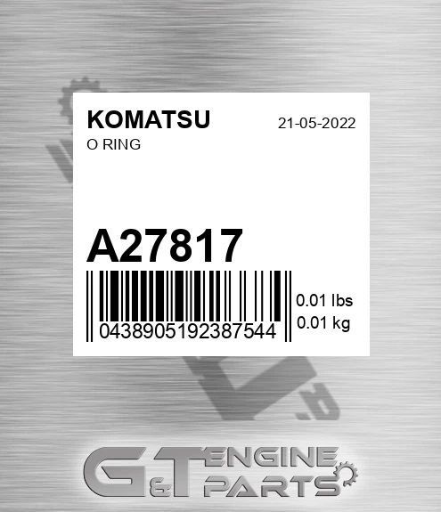 A27817 KOMATSU O Ring