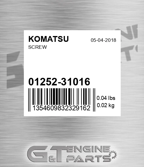 01252-31016 Screw for KOMATSU