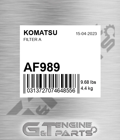 AF989 KOMATSU Filter A