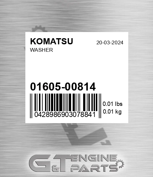 01605-00814 Washer for KOMATSU